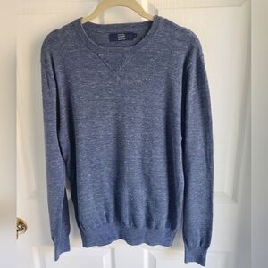 J. Crew Mens 100% Cotton Marled Blue sweater Size Small